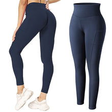 Load image into Gallery viewer, Leggings - Cassie Curves Leggings - Gray - Blue / S - stylesbyshauntell
