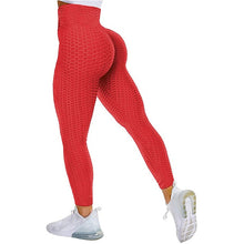 Load image into Gallery viewer, Leggings - Textured High Rise Leggings - Gray No Pockets - Red No Pockets / S - stylesbyshauntell

