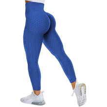 Load image into Gallery viewer, Leggings - Textured High Rise Leggings - Blue With Pockets - Blue No Pockets / S - stylesbyshauntell
